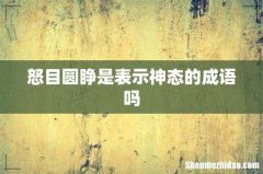 怒目圆睁是表示神态的成语吗