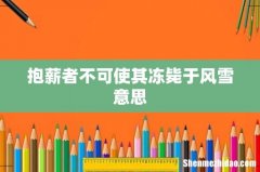 抱薪者不可使其冻毙于风雪意思