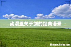 动漫里关于剑的经典语录
