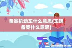 车辆备案什么意思 备案机动车什么意思
