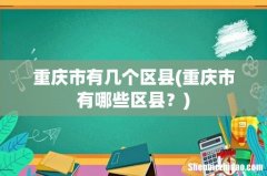 重庆市有哪些区县？ 重庆市有几个区县