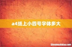 a4纸上小四号字体多大