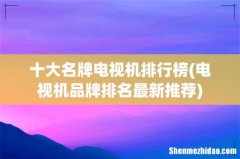 电视机品牌排名最新推荐 十大名牌电视机排行榜