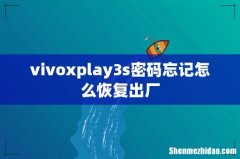 vivoxplay3s密码忘记怎么恢复出厂