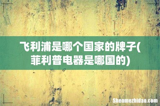 菲利普电器是哪国的 飞利浦是哪个国家的牌子