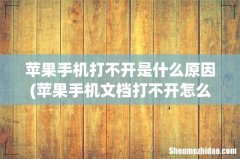 苹果手机文档打不开怎么回事 苹果手机打不开是什么原因