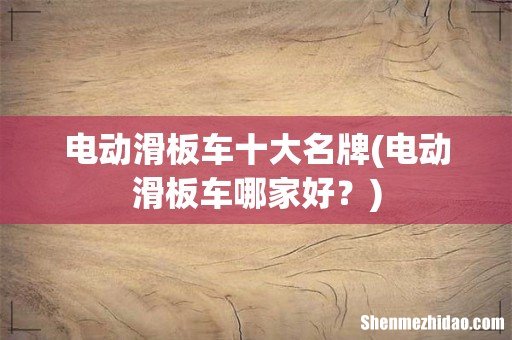 电动滑板车哪家好? 电动滑板车十大名牌