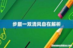 步履一双清风自在解析