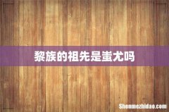 黎族的祖先是蚩尤吗