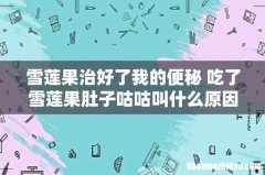 雪莲果治好了我的便秘 吃了雪莲果肚子咕咕叫什么原因