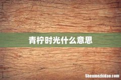 青柠时光什么意思