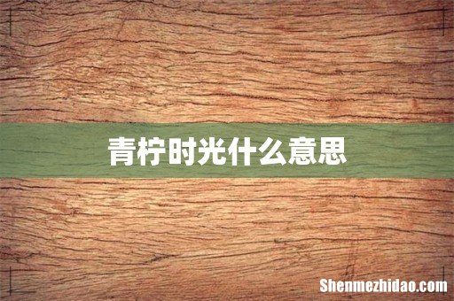 青柠时光什么意思