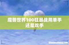 魔兽世界100狂暴战用单手还是双手
