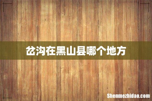 岔沟在黑山县哪个地方