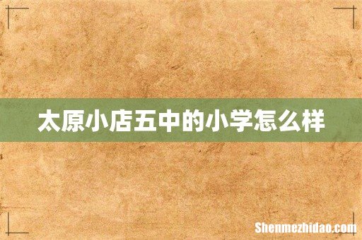 太原小店五中的小学怎么样