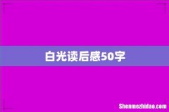 白光读后感50字