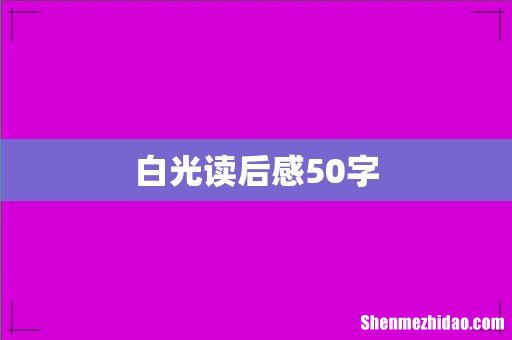 白光读后感50字