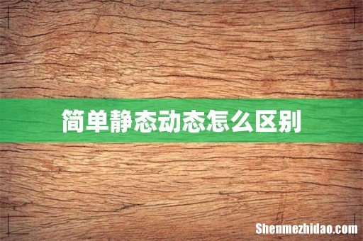 简单静态动态怎么区别
