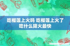 吃榴莲上火吗 吃榴莲上火了吃什么降火最快