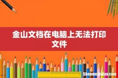 金山文档在电脑上无法打印文件