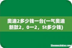一气奥迪新款2，0一2，5t多少钱 奥迪2多少钱一台