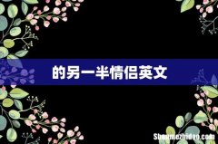 的另一半情侣英文