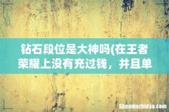 在王者荣耀上没有充过钱，并且单排上到钻石的人是什么水平呢？ 钻石段位是大神吗