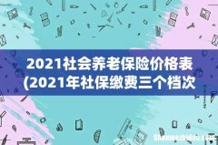 2021年社保缴费三个档次表 2021社会养老保险价格表