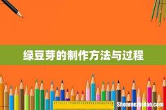 绿豆芽的制作方法与过程