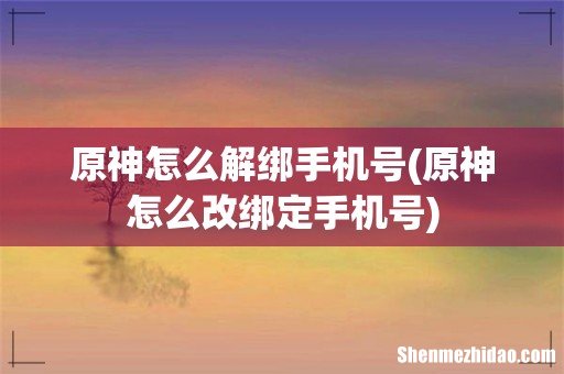 原神怎么改绑定手机号 原神怎么解绑手机号