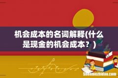 什么是现金的机会成本？ 机会成本的名词解释