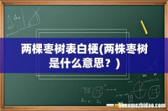 两株枣树是什么意思？ 两棵枣树表白梗