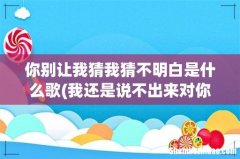 我还是说不出来对你的白表这歌叫什么名字 你别让我猜我猜不明白是什么歌
