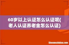 老人认证养老金怎么认证 60岁以上认证怎么认证呢