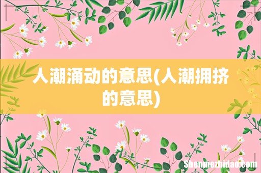 人潮拥挤的意思 人潮涌动的意思