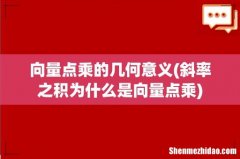 斜率之积为什么是向量点乘 向量点乘的几何意义