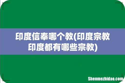 印度宗教印度都有哪些宗教 印度信奉哪个教