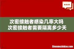 次密接触者感染几率大吗 次密接触者需要隔离多少天