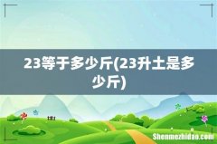 23升土是多少斤 23等于多少斤