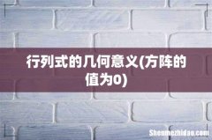 方阵的值为0 行列式的几何意义