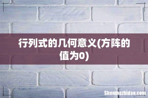 方阵的值为0 行列式的几何意义