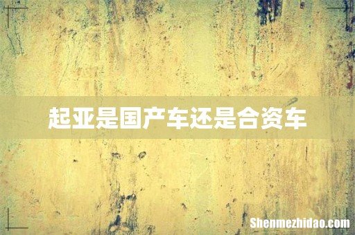 起亚是国产车还是合资车