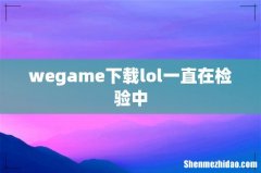 wegame下载lol一直在检验中