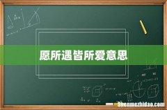 愿所遇皆所爱意思