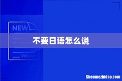 不要日语怎么说