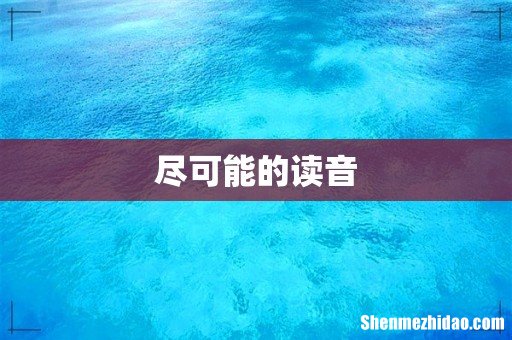 尽可能的读音