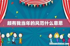 颇有我当年的风范什么意思