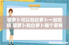 胡萝卜可以和白萝卜一起吃吗 胡萝卜和白萝卜哪个更有营养