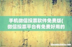微信投票平台有免费好用的吗？ 手机微信投票软件免费版