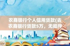 去农商银行贷款5万，无抵押的。要什么条件？ 农商银行个人信用贷款